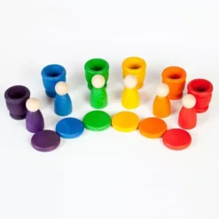 Grapat Houten Nins® Poppetjes Met Bakjes En Schijfjes