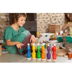 Grapat Houten Nins® Poppetjes Met Bakjes En Schijfjes -Poppenwinkel grapat houten nins bakjes en munten 6 st 15 101