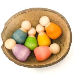 Grapat Houten Nins® Poppetjes Baby's In Een Kom (6st)