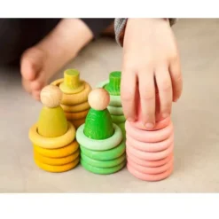 Grapat Houten Nins® Poppetjes Met Ringen En Schijfjes - Lente -Poppenwinkel grapat houten nins poppetjes met ringen en schijfjes lente 16 165 1