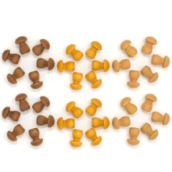 Grapat Houten Paddenstoeltjes - Bruin (36st)