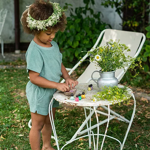 Grapat Houten Nins® Poppetjes Baby's In Een Kom - Donker - 6st - Afbeelding 7