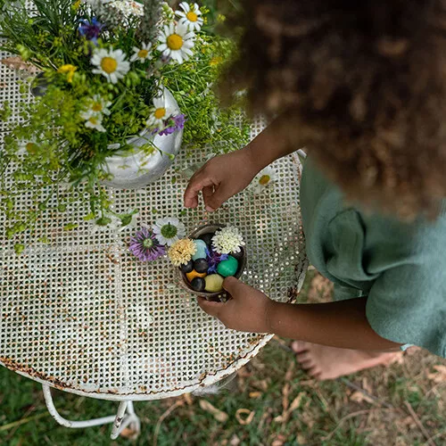 Grapat Houten Nins® Poppetjes Baby's In Een Kom - Donker - 6st - Afbeelding 4