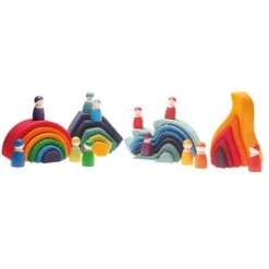 Grimm's Popjes Vrienden Regenboog - 12 St -Poppenwinkel grimm s houten regenboog vrienden 12 st 10581 3