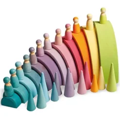 Grimm's Popjes Vrienden Pastel - 12 St -Poppenwinkel grimm s houten vrienden pastel 12 st