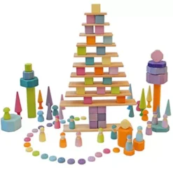 Grimm's Popjes Vrienden Pastel - 12 St -Poppenwinkel grimm s houten vrienden pastel 12 st2