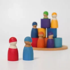 Grimm's Houten Regenboog Vrienden In Kom - 7 St -Poppenwinkel grimm s houten regenboog vrienden in kom 7 st 2