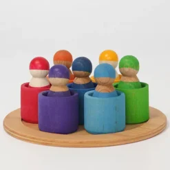 Grimm's Houten Regenboog Vrienden In Kom - 7 St -Poppenwinkel grimm s houten regenboog vrienden in kom 7 st 3